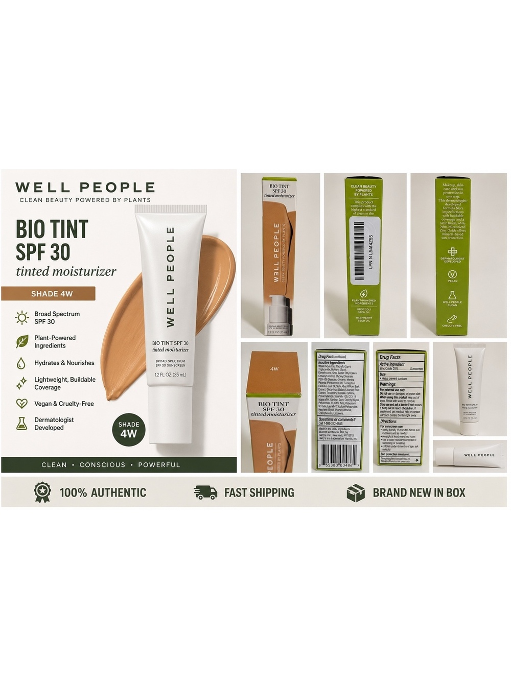 Well People Bio Tint SPF 30 Tinted Moisturizer - Shade 4W, 1.2 fl oz